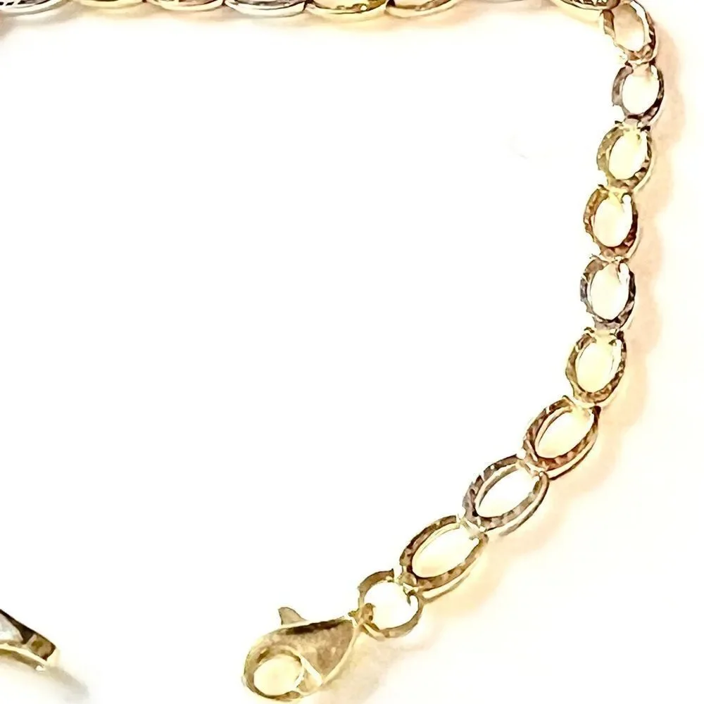 10k Tricolor Gold Open Link Bracelet